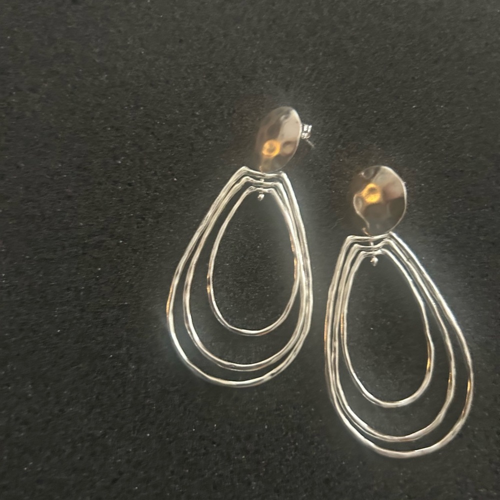 Chic Silver Triple Hoop Earrings